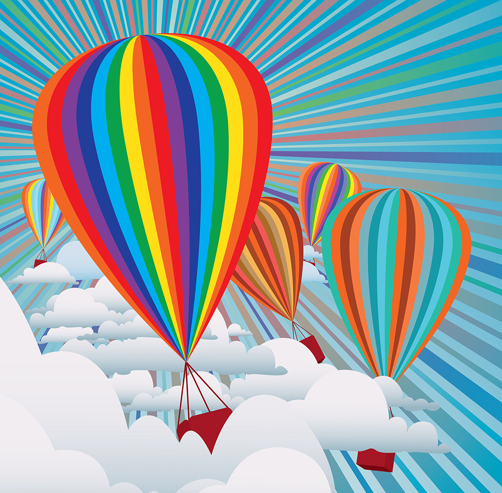 Illustration of hot air balloons