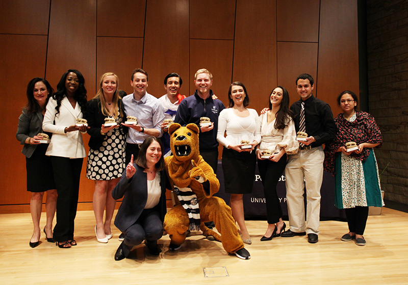 Penn State Law Vis Moot Team with Dean Osofsky & the Nittany Lion