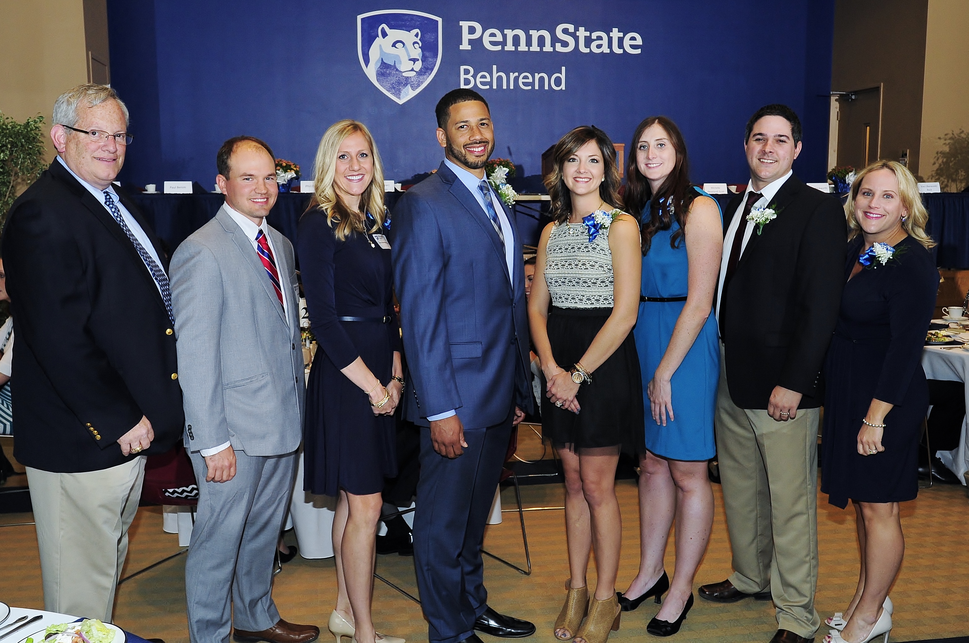 A portrait of new members of Penn State Behrend's Athletics Hall of Fame