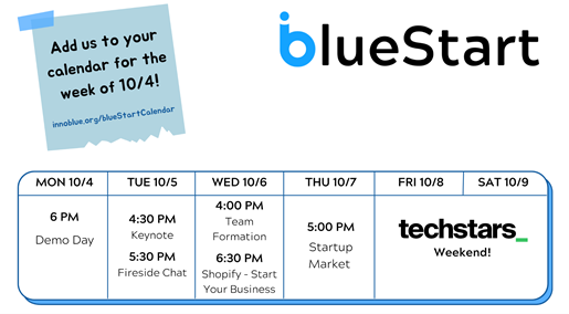 blueStart Event Schedule