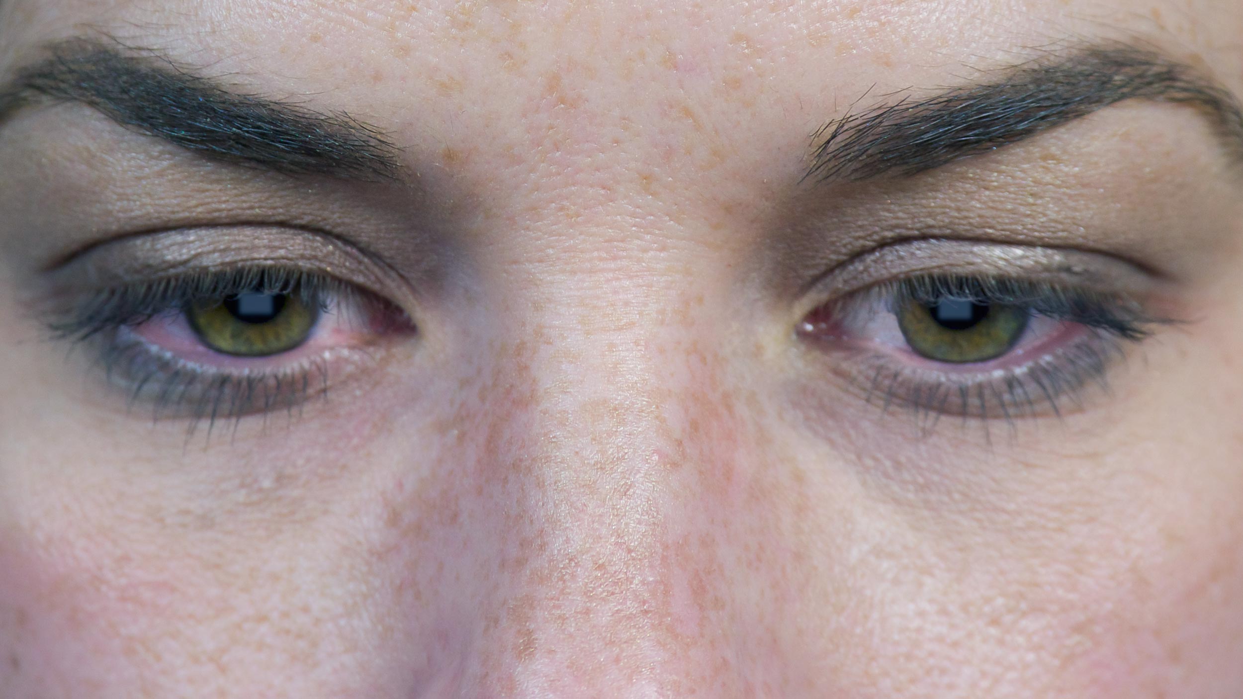 Closeup of eyes reading text