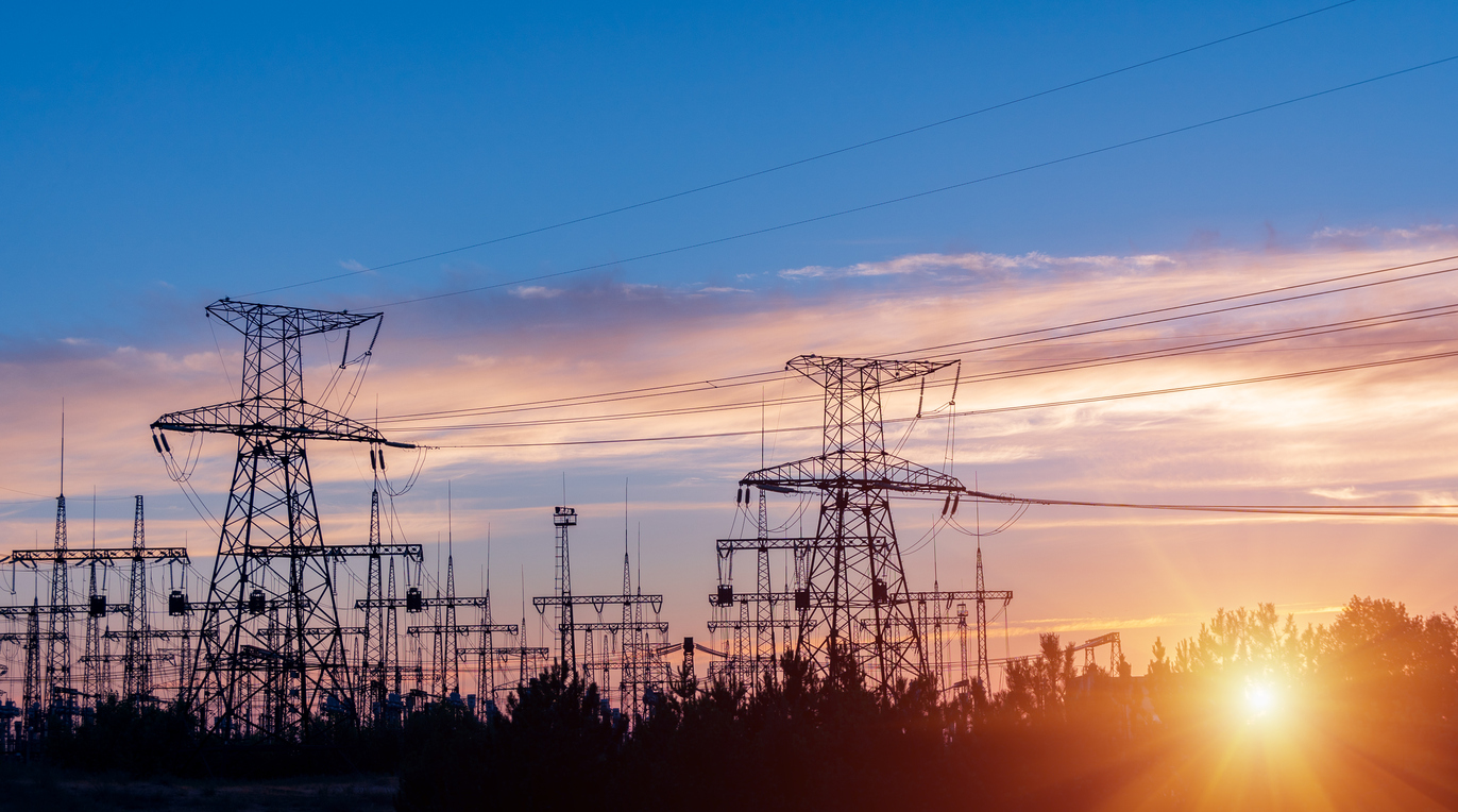 Transformers at an electric substation