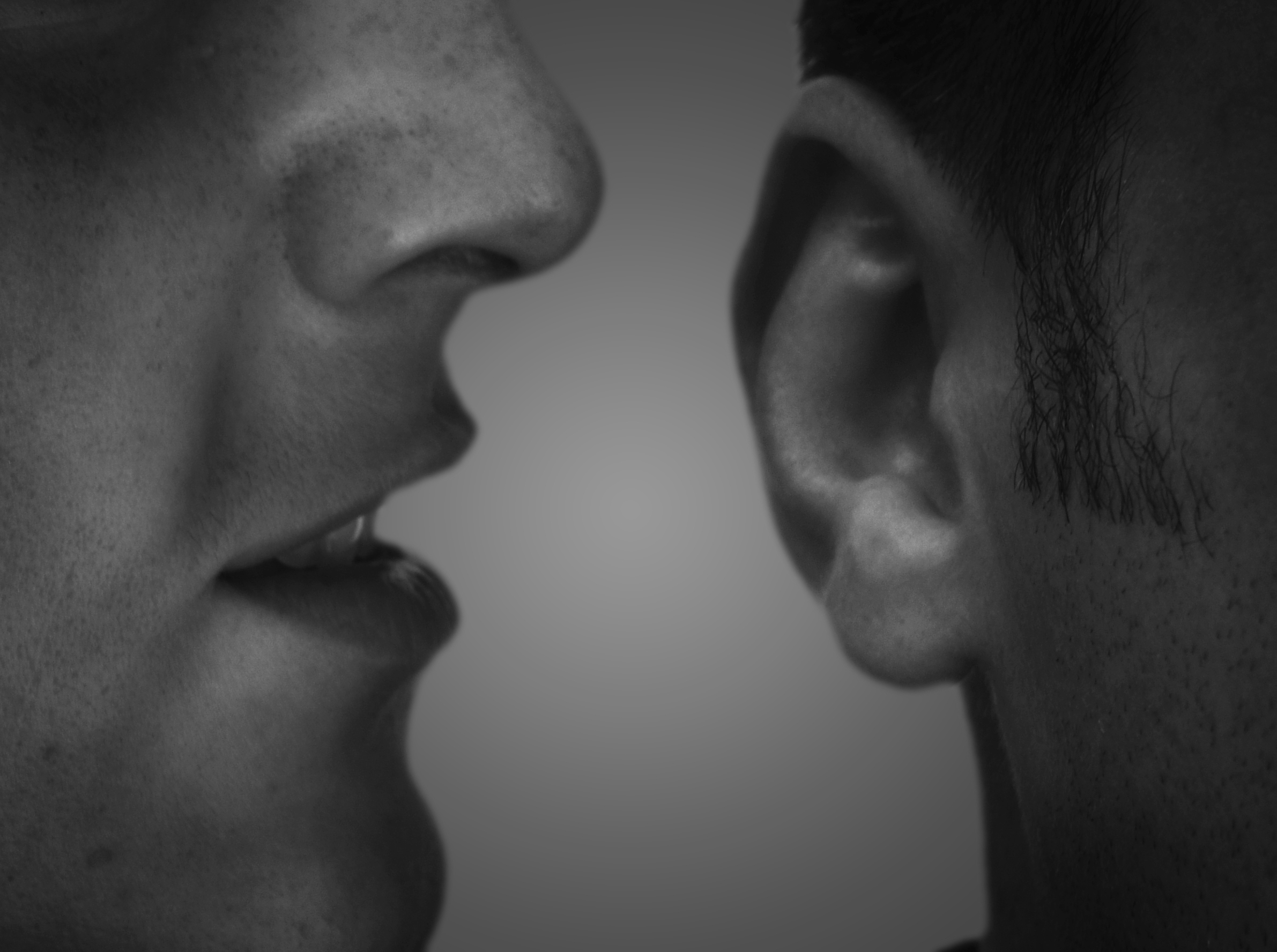 close up women's facial profile, nose to ear.