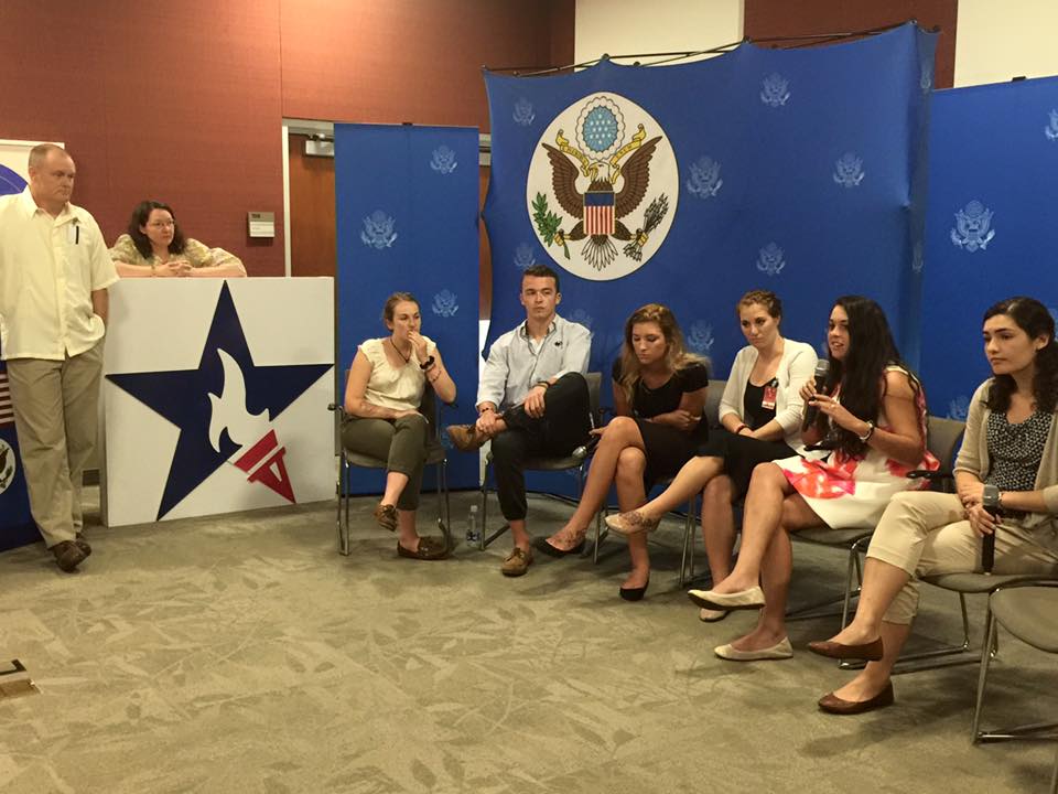 Students speak at embassy 