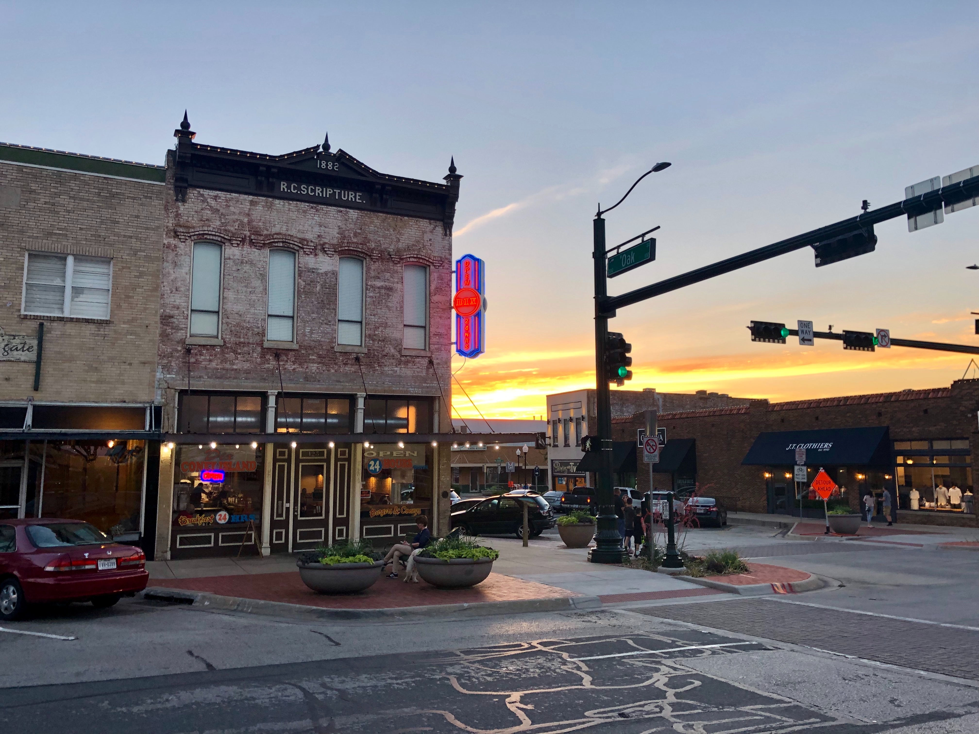 A small American town street corner