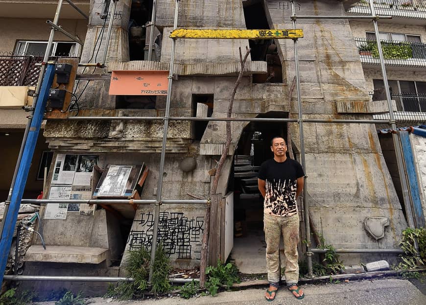 Architect Oka worked at numerous construction sites before he began building the planned four-story structure. 