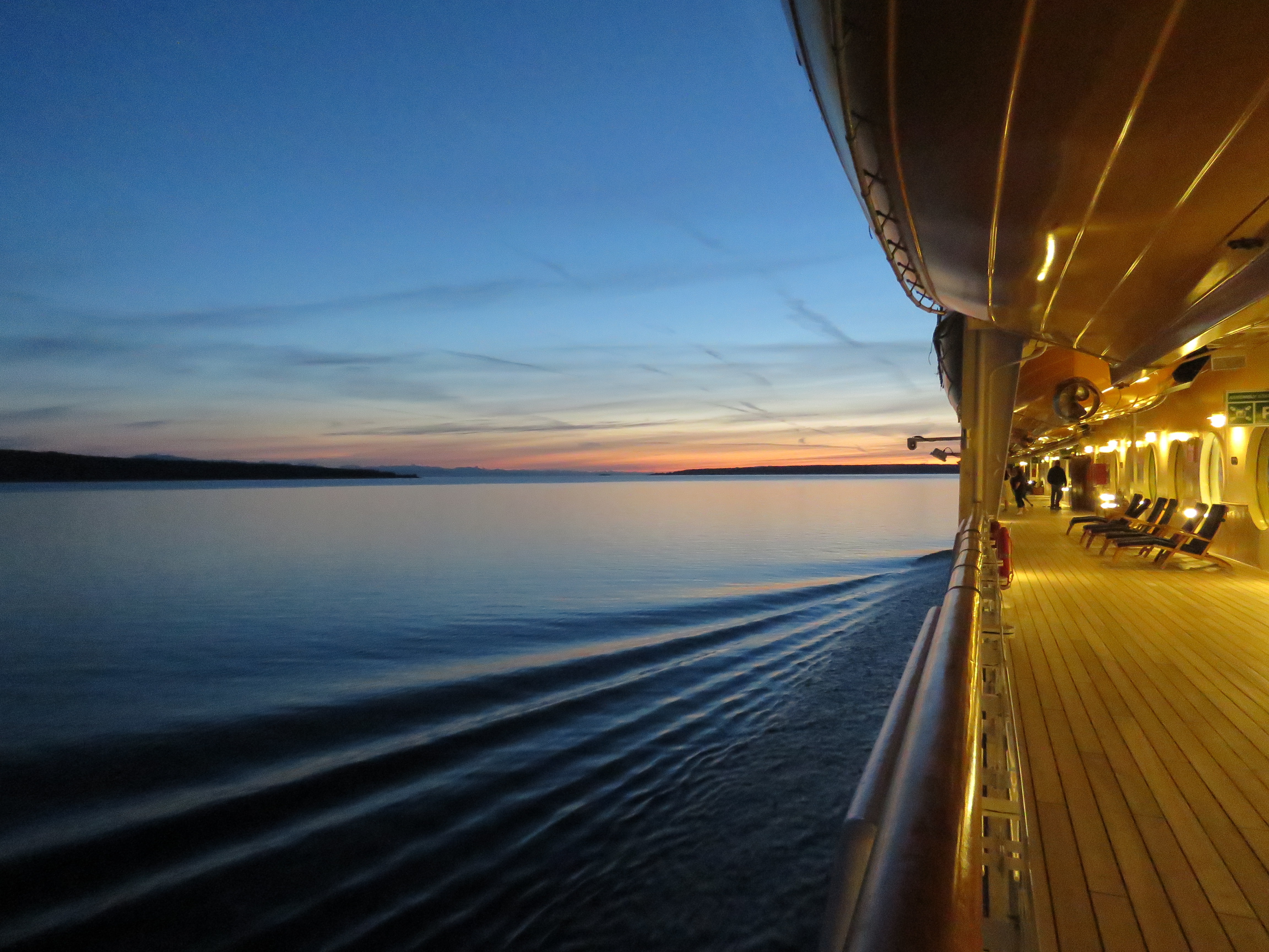 Cruise ship deck and water