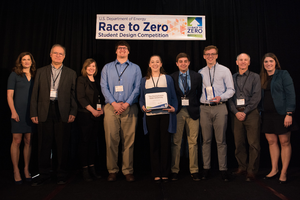 2018 Penn State Race to Zero Student Design Competition team and faculty advisers 