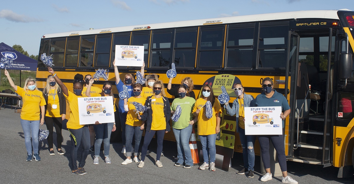 United Way Stuff the Bus campaign record results Penn University