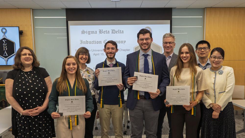 Four Penn State Scranton students inducted into Sigma Beta Delta Honor Society