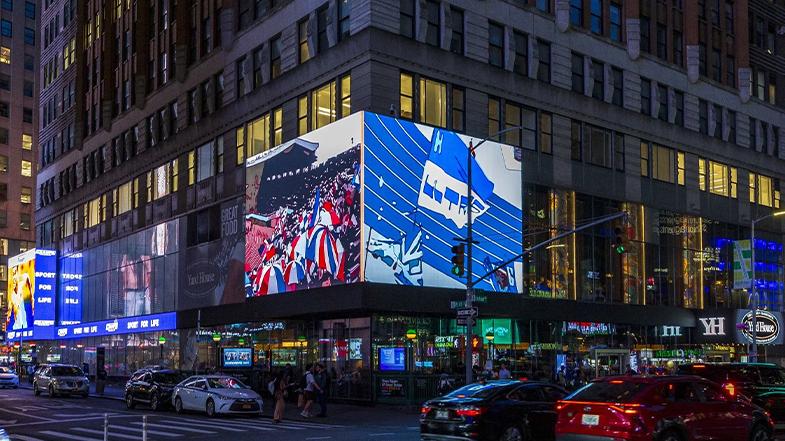 Visual arts professor's work on display in Times Square ahead of
