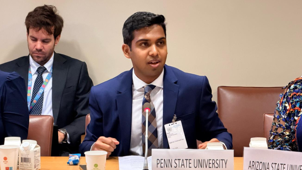 Penn State student presents ag tech startup at United Nations forum