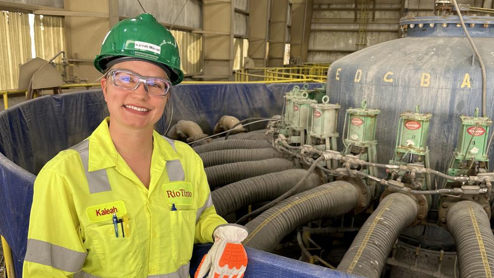 Student gaining technical skills for managing the environmental side of mining