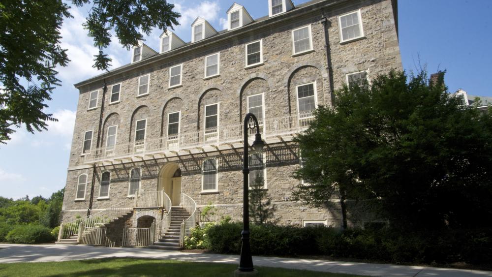 Old Main east staircase, roof shingles to be repaired | Penn State ...