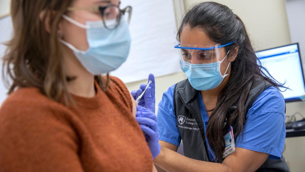 Penn State Health employees line up for COVID vaccine Penn State