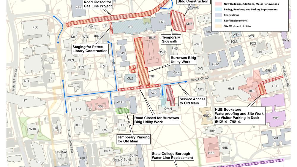 Extensive construction planned for campus this summer | Penn State ...