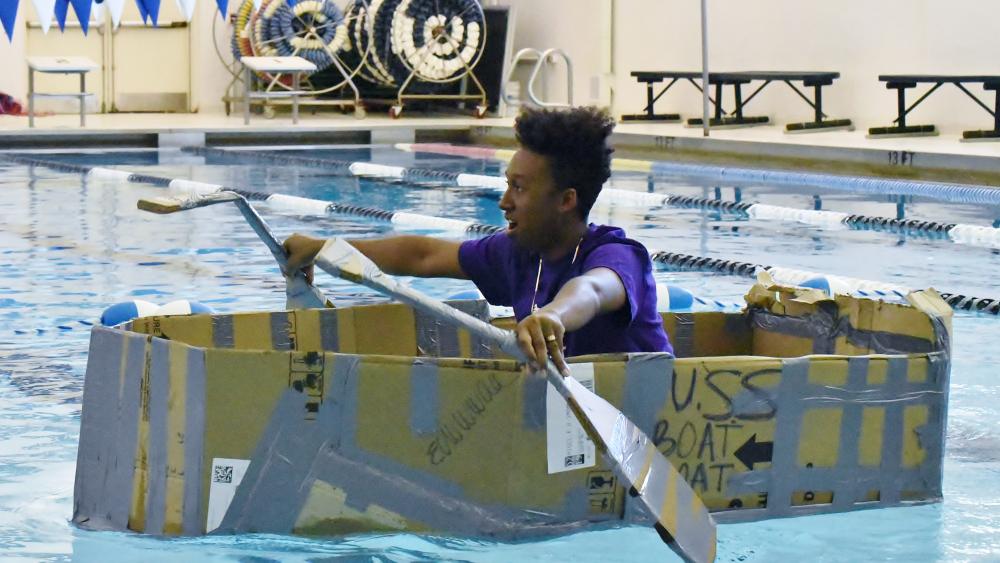 Cardboard boats show Erie students why math matters