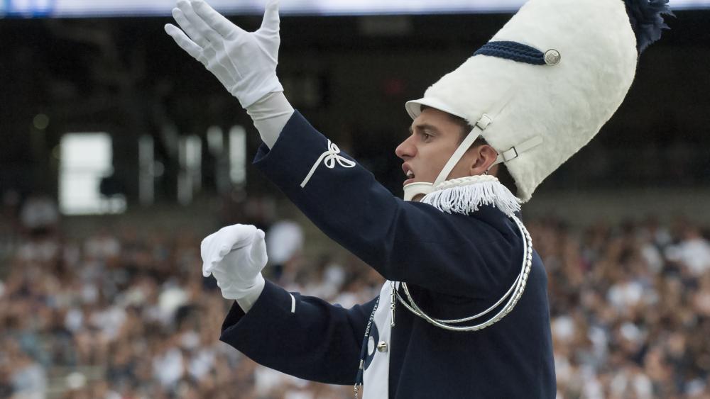 Blue Band drum major marches into the spotlight for 'This is Penn State