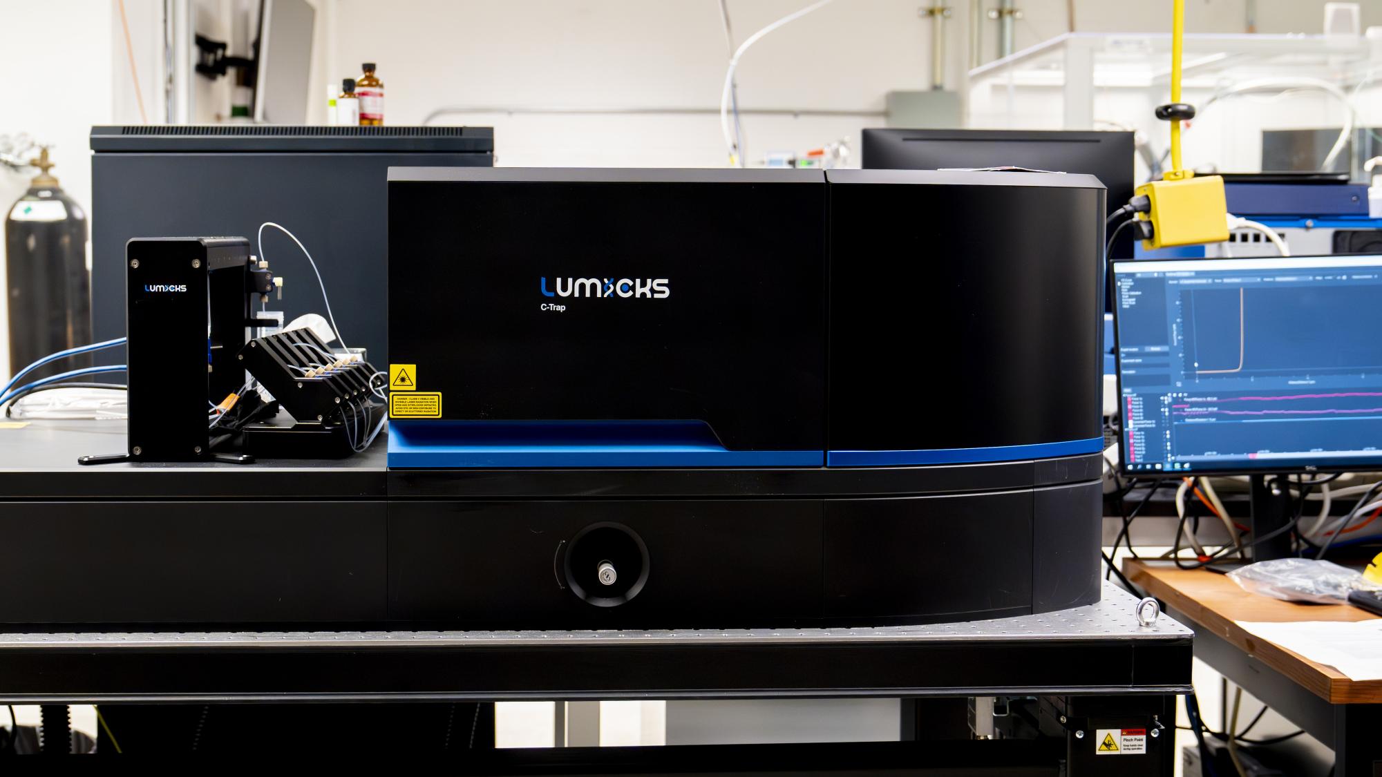 A Lumicks C-Trap optical tweezers instrument in the Biomolecular Interactions Core Facility