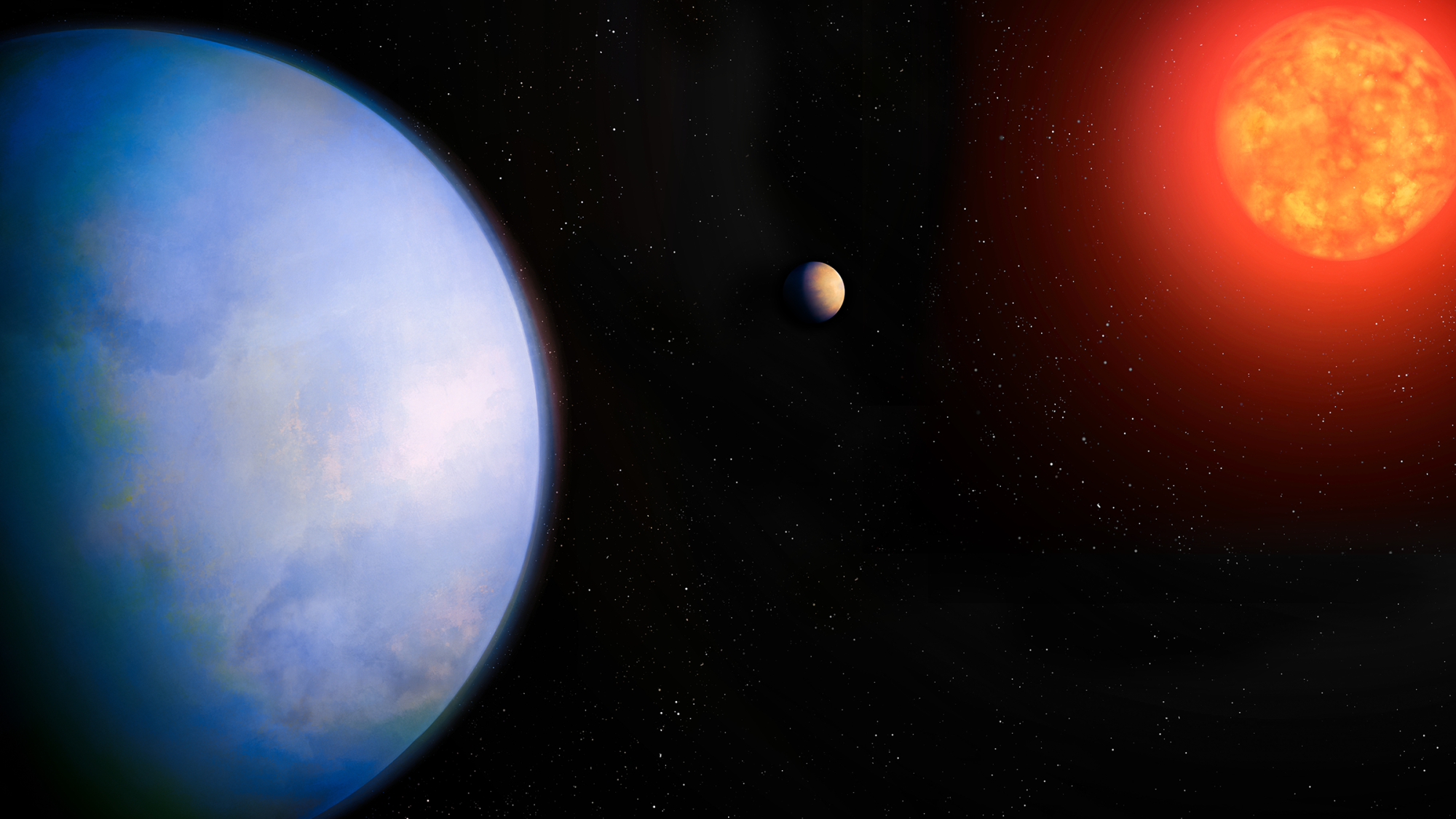 an illustration of a planet and a star