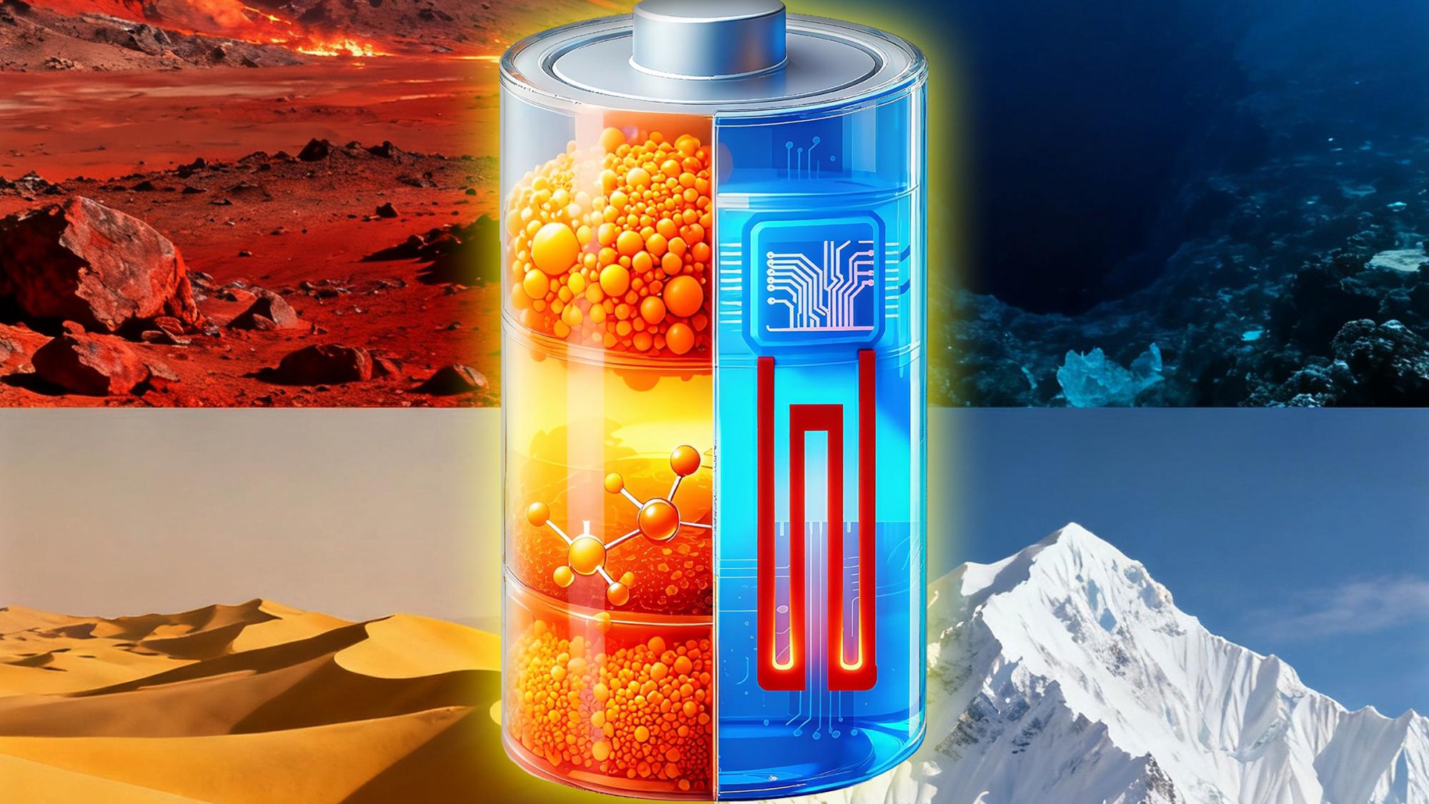 Battery visualization showcasing how the ACB can operate well in any temperature