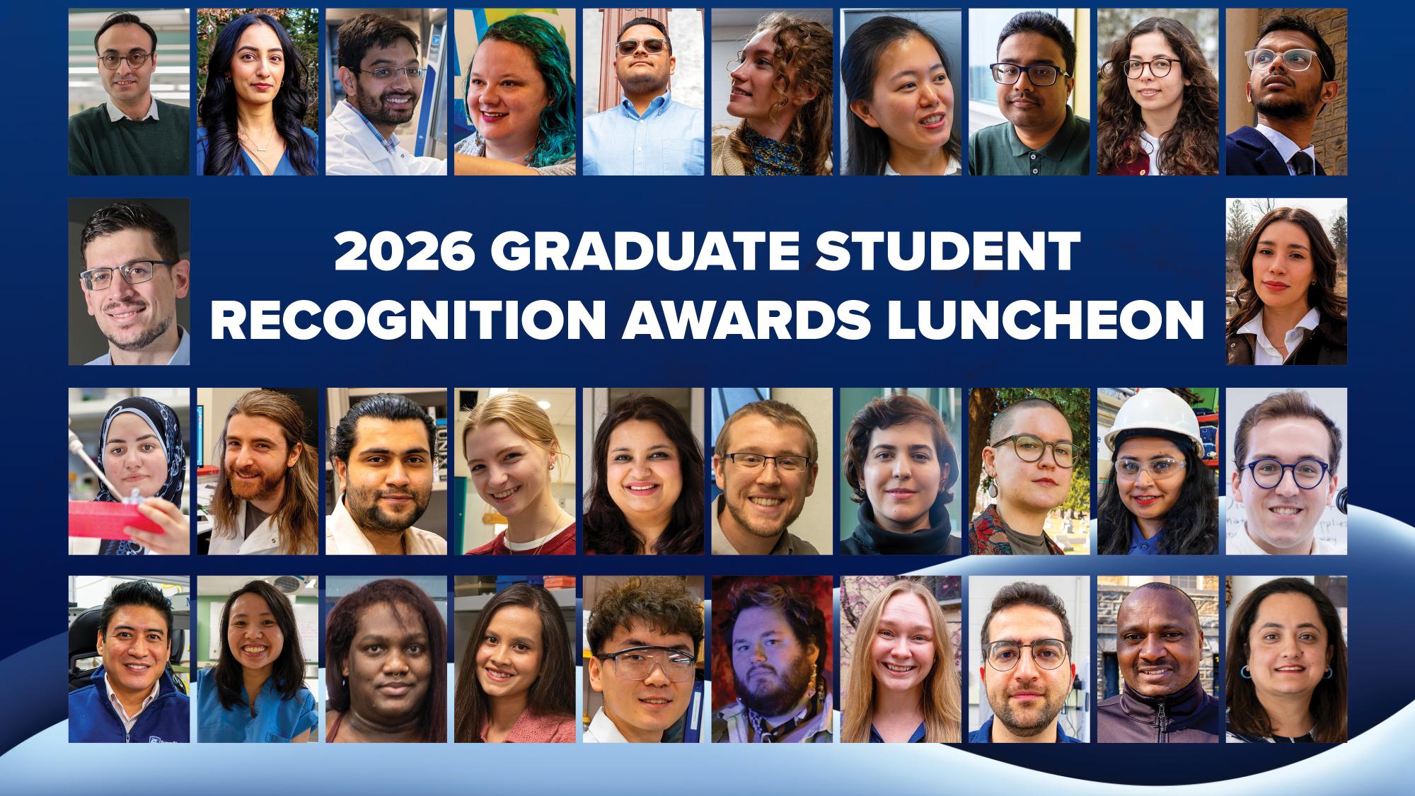 Headshot grid of 2026 Graduate Student Award Recipients