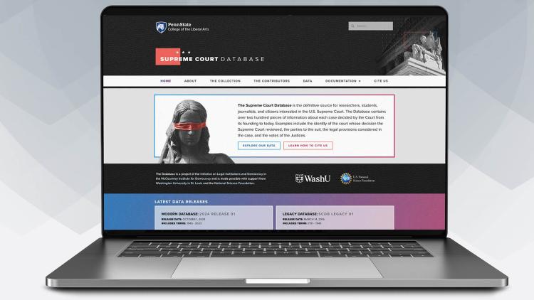 An image of the Supreme Court Database website's homepage 