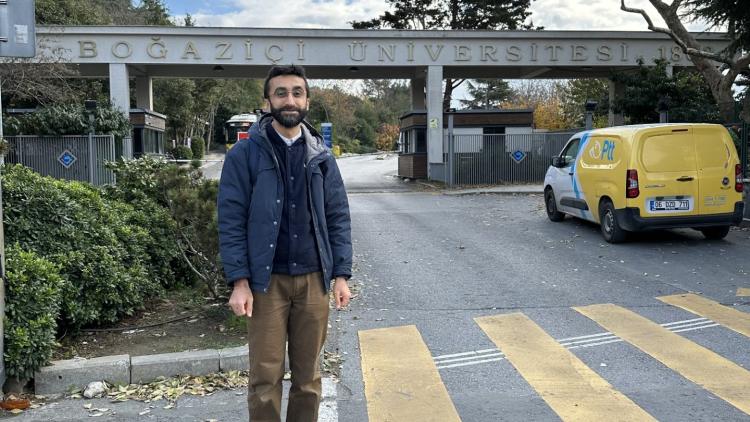 Faisal Husain stands outside university in Istanbul. 