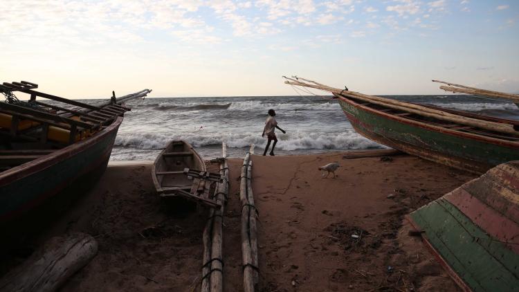 boats on the shore of Lake Tanganyika, DRC
