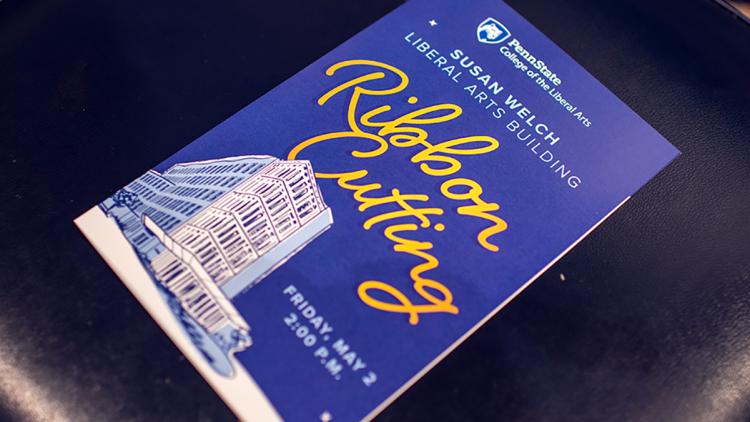 Front cover of Susan Welch Liberal Arts Building Ribbon Cutting Ceremony program
