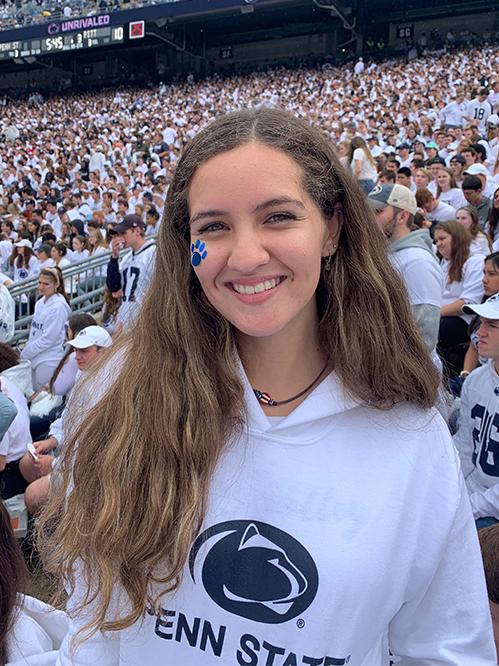 Alyssa Ortiz at a Penn State football game