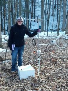 Graduate student conducting field research