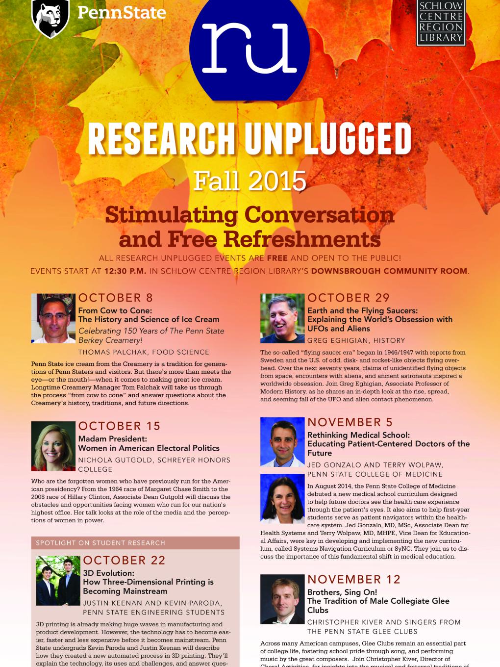 Research Unplugged fall 2015 poster