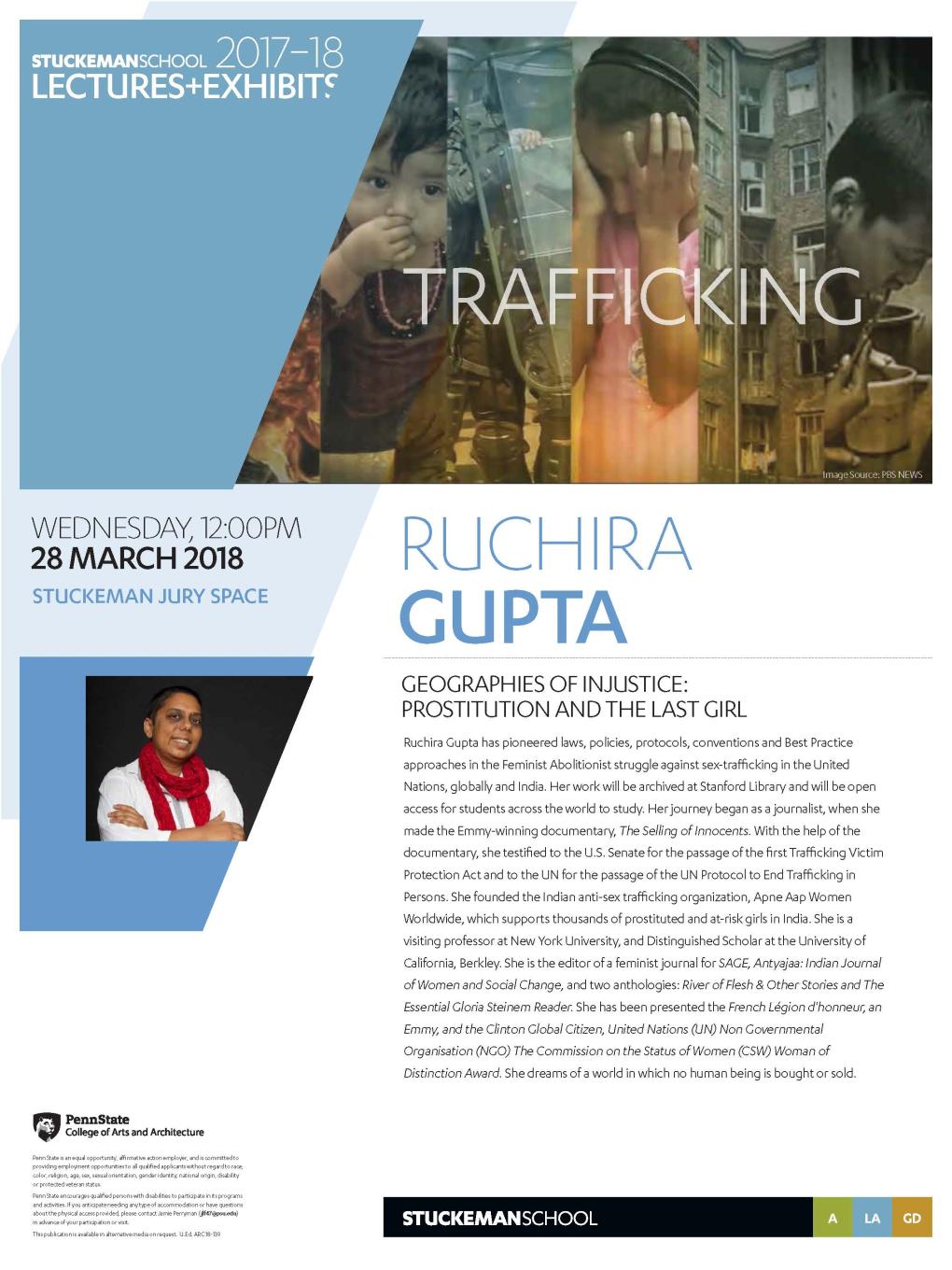 Lecture Poster for Ruchira Gupta