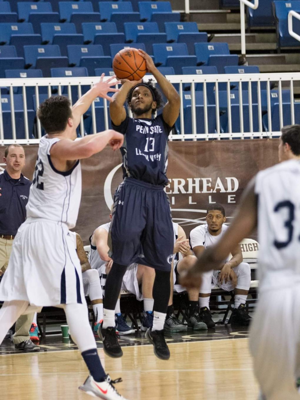 Jordan Young shooting a hoop