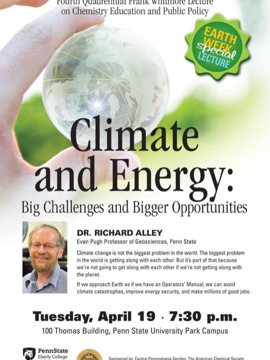Richard Alley Earth Week Climate and Energy Lecture