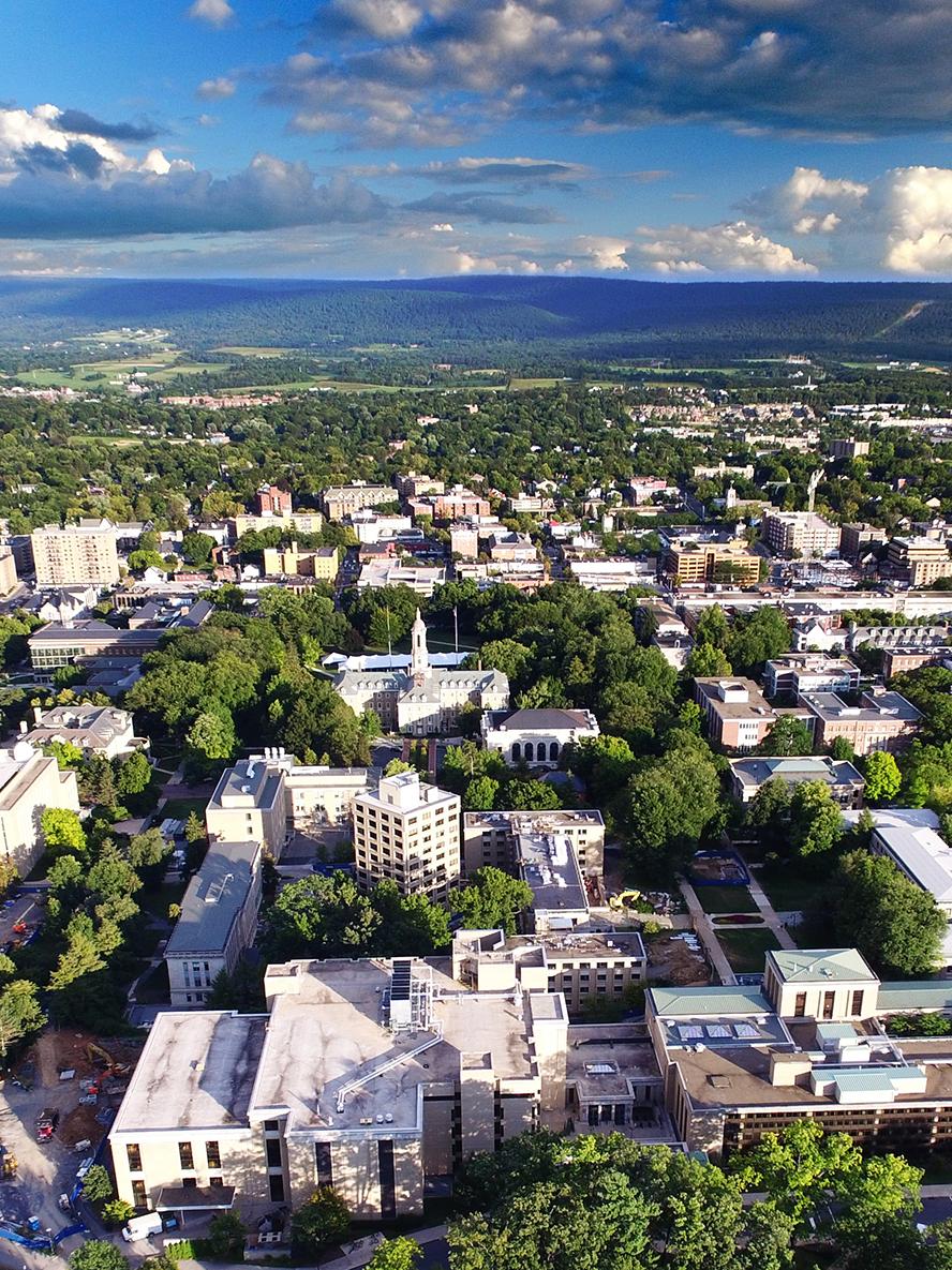 An aerial view of the University Park campus