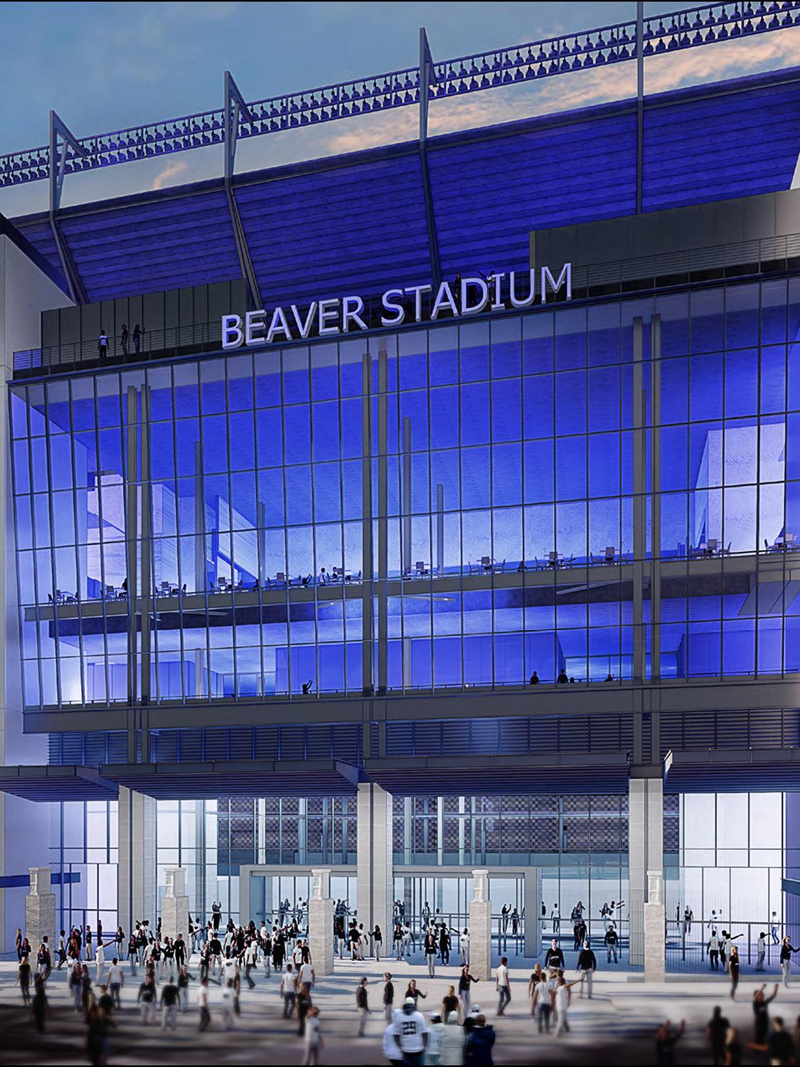 A mockup rendering of a renovated Beaver Stadium.