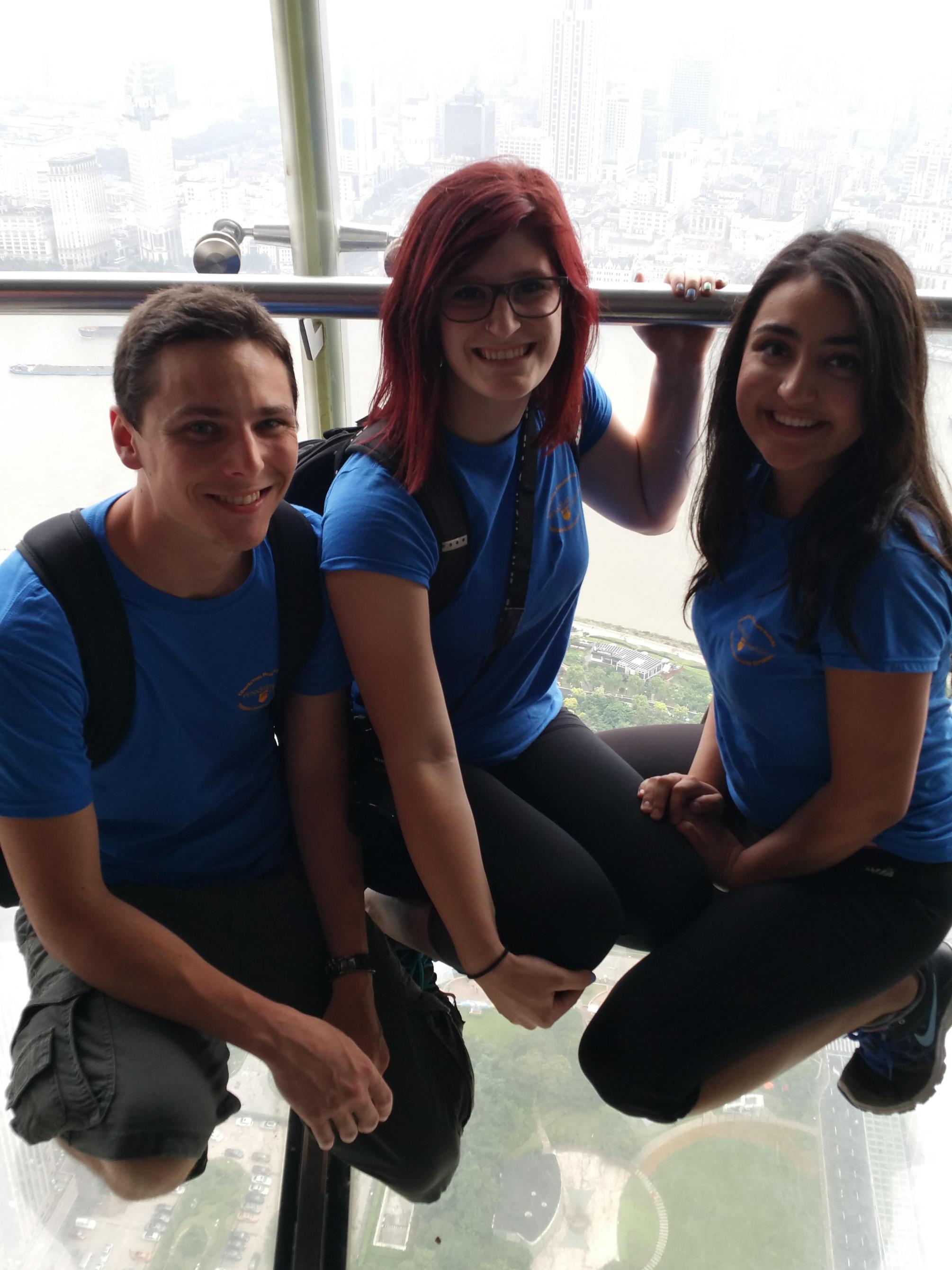 Three students gather for photo