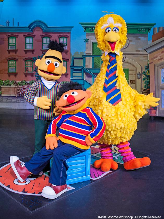 Bert, Ernie and Big Bird in Sesame Street Live show