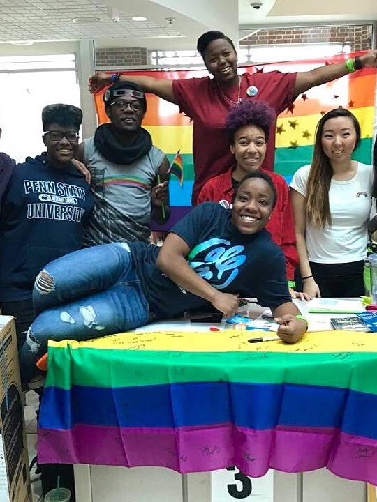 Alexis, with the Queer & Transgender People of Color student group, during Pride Week.