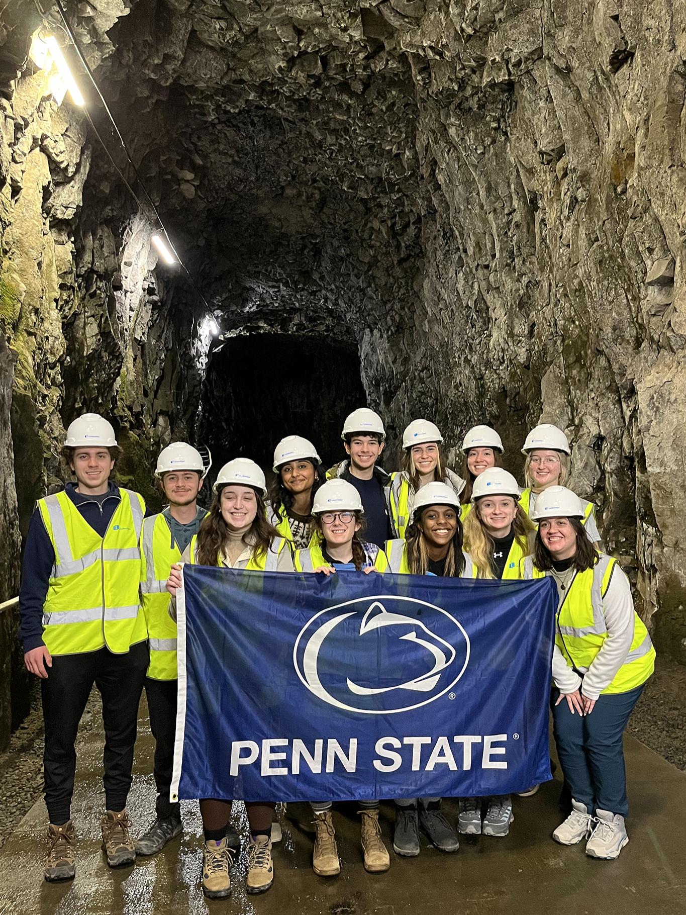 Penn State students tour the Írafoss hydropower plant in Iceland 