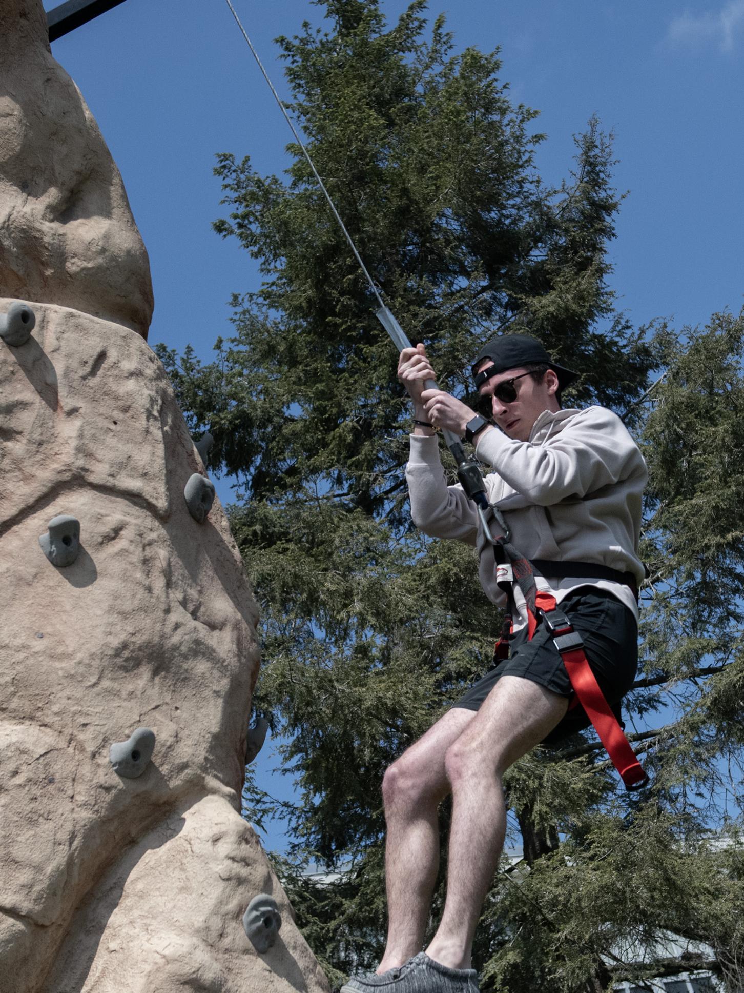 rock climbing wall at senior send-off