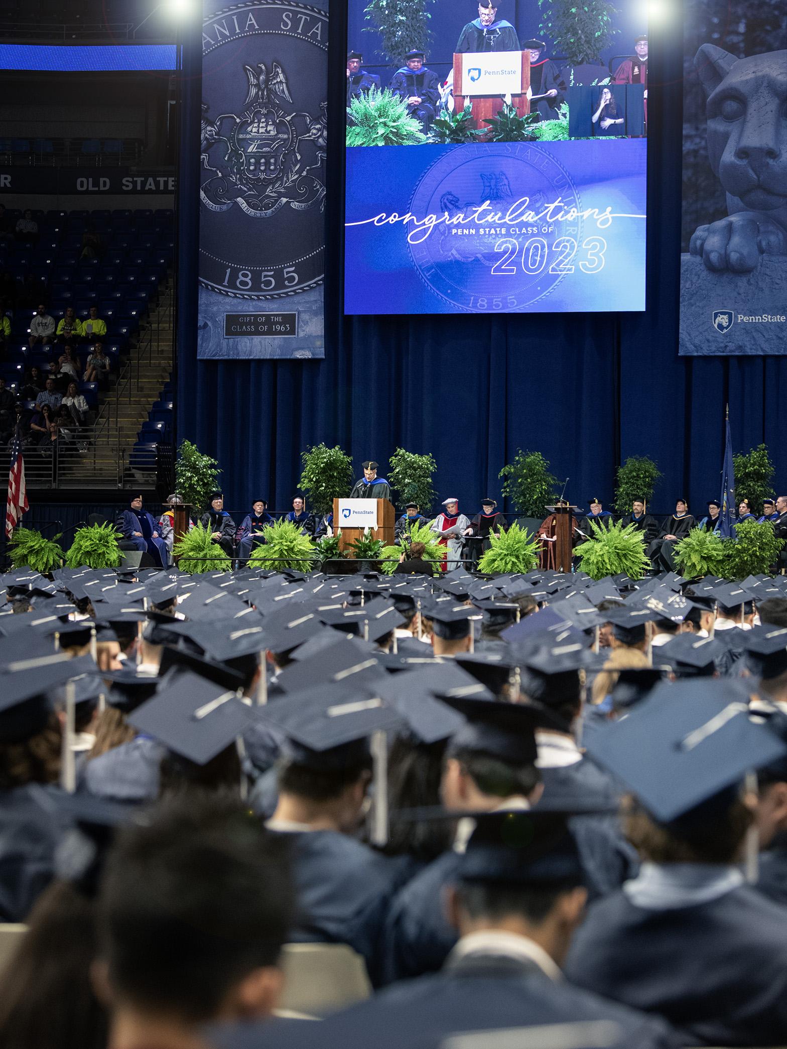 Bryce Jordan Center during graduation vertical