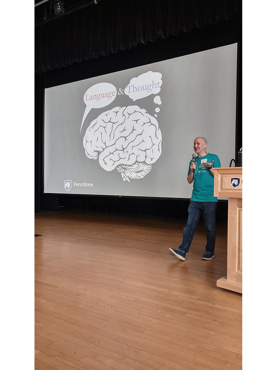 Photo of Eric Pelzl at 2023 Language and Linguistics Day