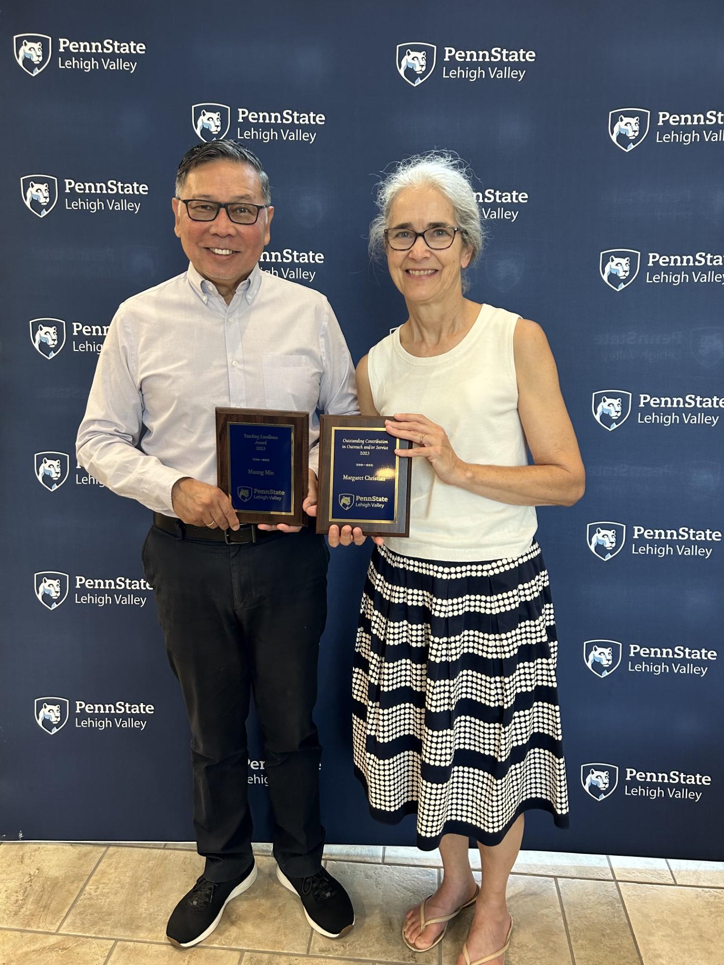 PSU-LV professors Maung Min and Margaret Christian receive rewards at All Campus Day 