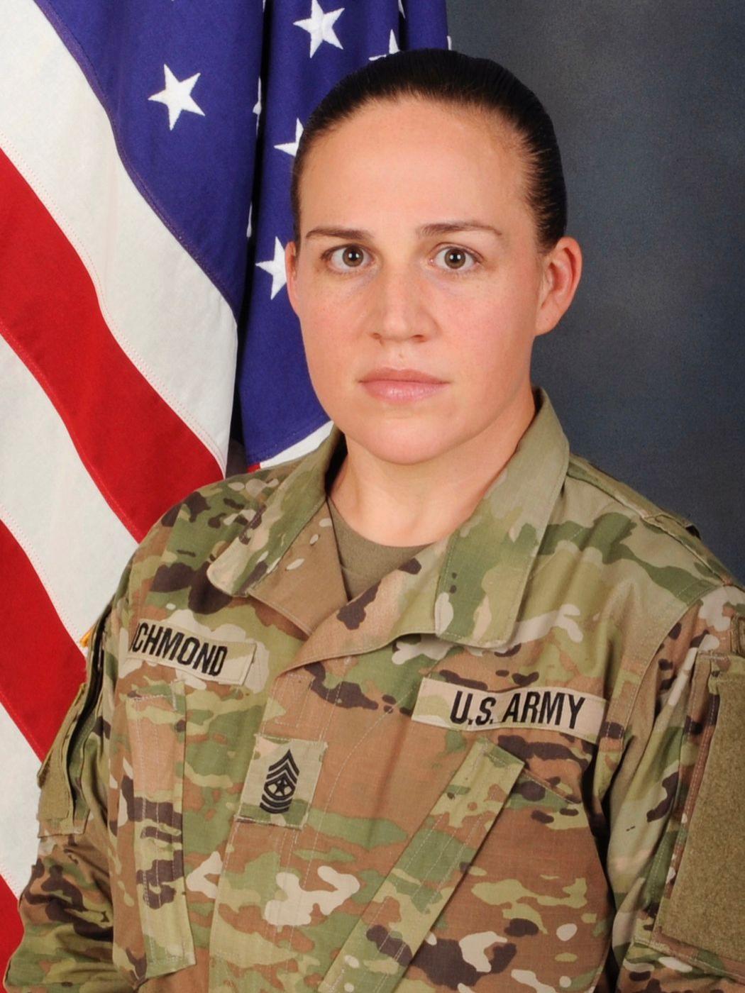 Sgt. Maj. Dana Richmond wearing camouflauge