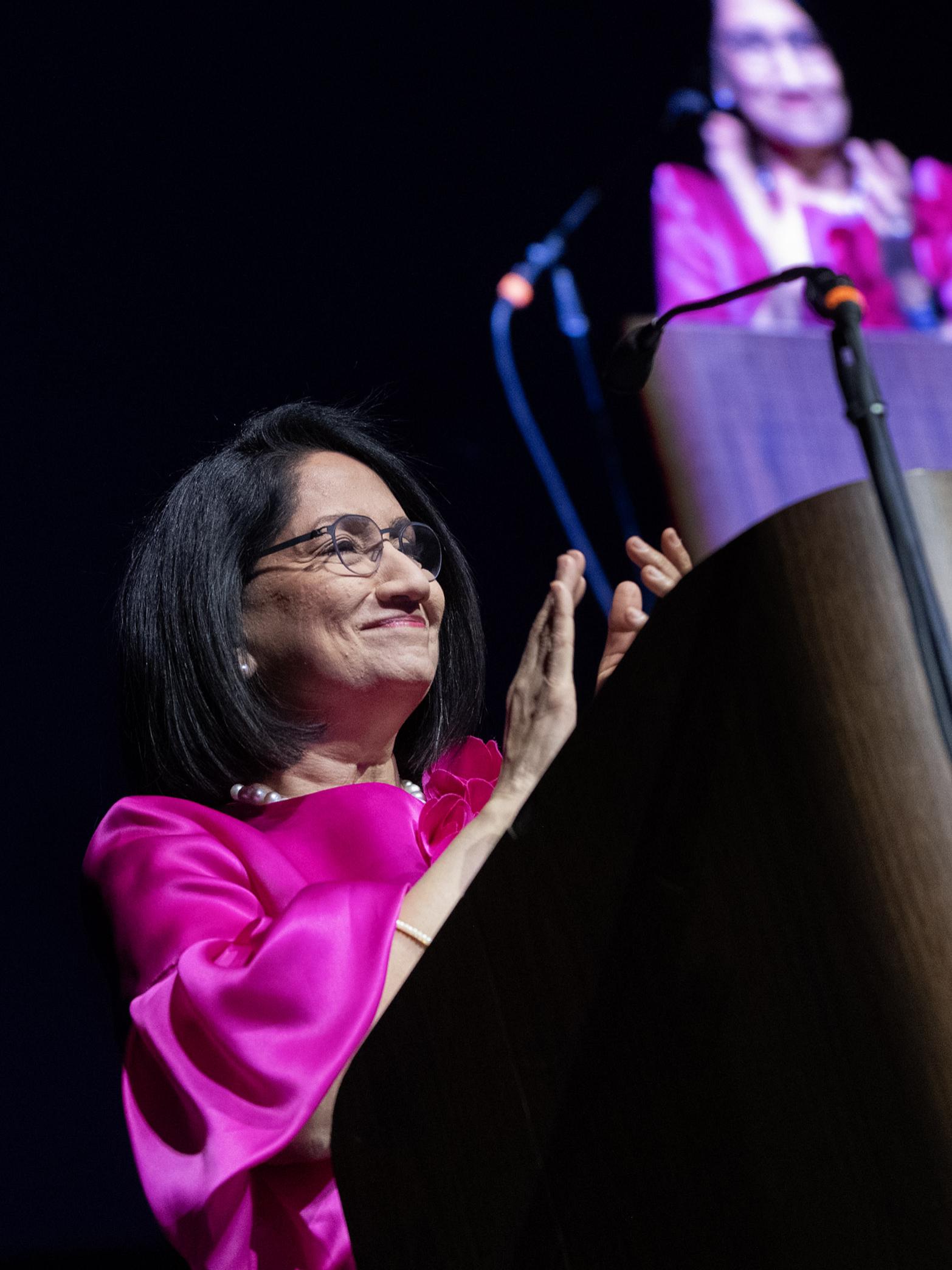 Neeli Bendapudi speaking at MLK banquet