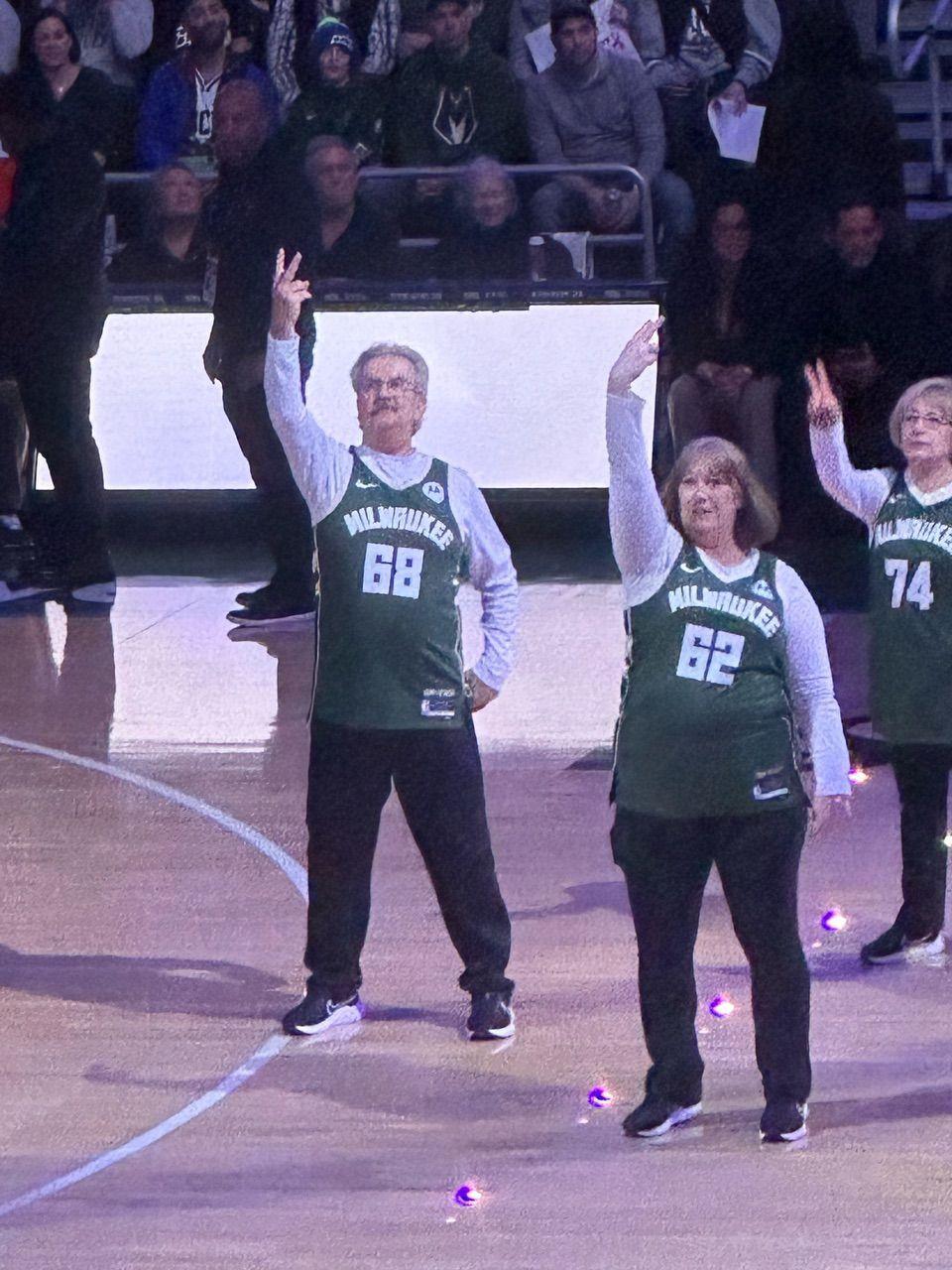 Robert Longwell-Grice dances for Milwaukee Bucks