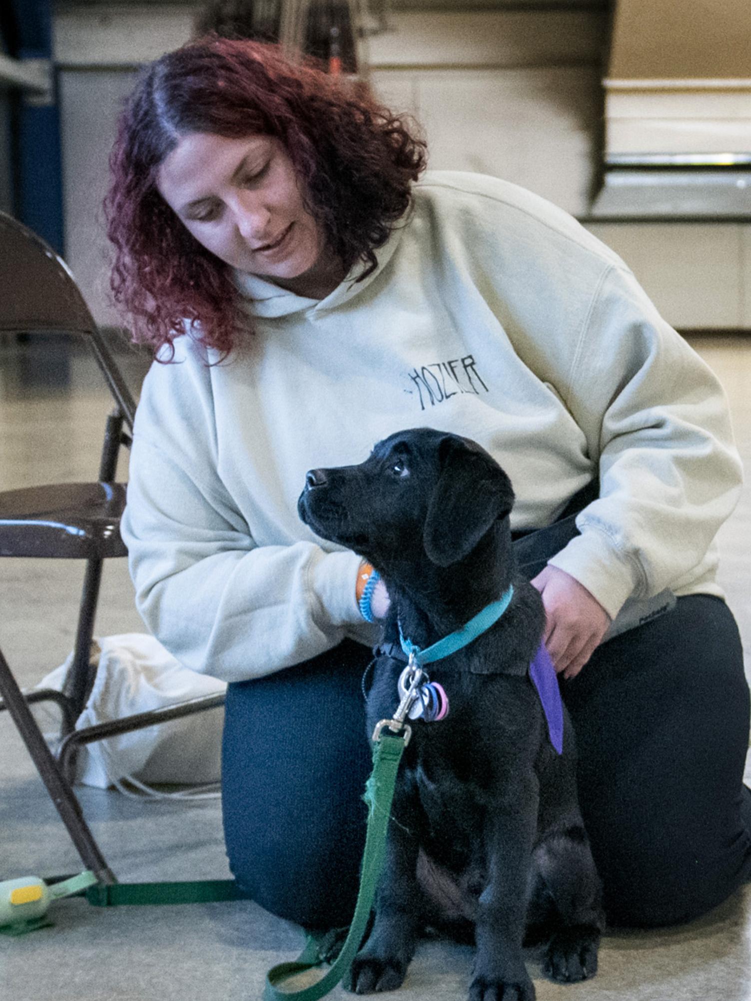 service pup with student